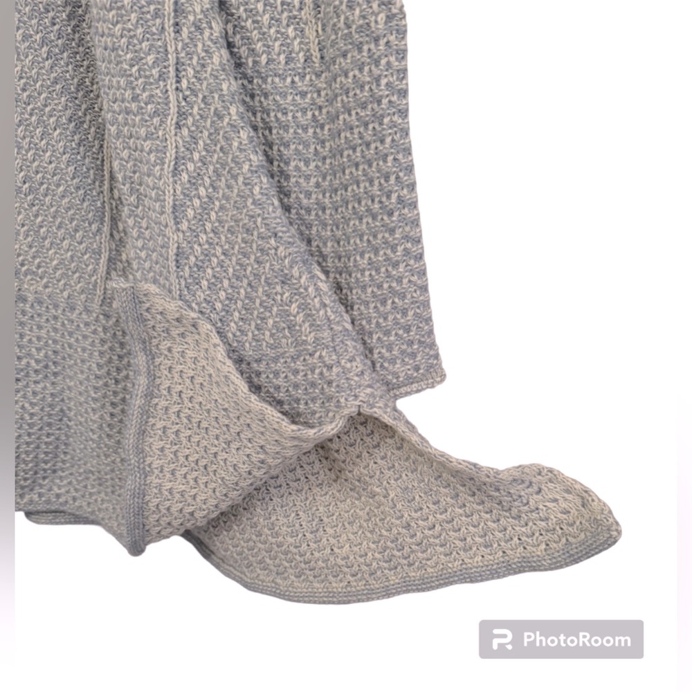 eight eight eight NWT pull over tunic sweater, cream & blue 100% cotton … - Picture 3 of 6